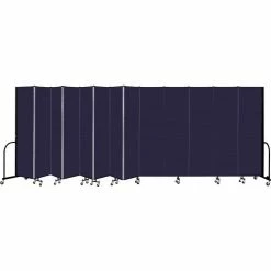 Screenflex 13 Panel Portable Room Divider, 7'4" H x 24'1" W, Fabric Color: Navy