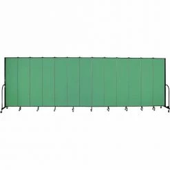 Screenflex 13 Panel Portable Room Divider, 7'4"H x 24'1"W, Fabric Color: Sea Green