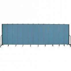 Screenflex 13 Panel Portable Room Divider, 7'4"H x 24'1"W, Fabric Color: Blue