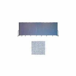 Screenflex 13 Panel Portable Room Divider, 7'4"H x 24'1"W, Vinyl Color: Blue Tide