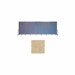 Screenflex 13 Panel Portable Room Divider, 7'4"H x 24'1"W, Vinyl Color: Sandalwood