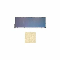 Screenflex 13 Panel Portable Room Divider, 7'4"H x 24'1"W, Vinyl Color: Hazelnut
