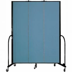 Screenflex 3 Panel Portable Room Divider, 7'4"H x 5'9"W, Fabric Color: Summer Blue