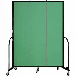 Screenflex 3 Panel Portable Room Divider, 7'4"H x 5'9"W, Fabric Color: Sea Green