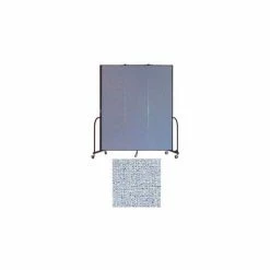 Screenflex 3 Panel Portable Room Divider, 7'4"H x 5'9"W, Vinyl Color: Blue Tide