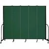 Screenflex 5 Panel Portable Room Divider, 7'4"H x 9'5"W, Fabric Color: Mallard