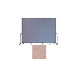 Screenflex 5 Panel Portable Room Divider, 7'4"H x 9'5"W, Vinyl Color: Raspberry Mist