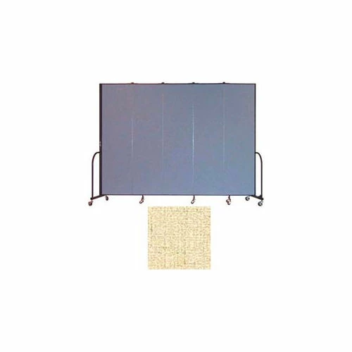 Screenflex 5 Panel Portable Room Divider, 7'4"H x 9'5"W, Vinyl Color: Hazelnut