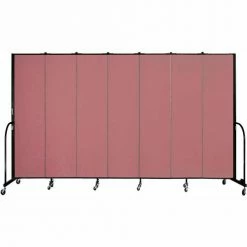 Screenflex 7 Panel Portable Room Divider, 7'4"H x 13'1"W, Fabric Color: Rose