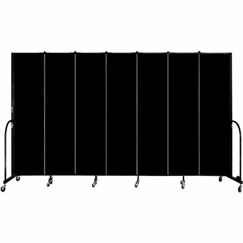 Screenflex 7 Panel Portable Room Divider, 7'4"H x 13'1"W, Fabric Color: Charcoal Black