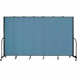 Screenflex 7 Panel Portable Room Divider, 7'4"H x 13'1"W, Fabric Color: Summer Blue