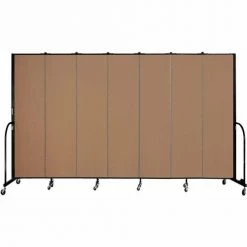 Screenflex 7 Panel Portable Room Divider, 7'4"H x 13'1"W, Fabric Color: Beech