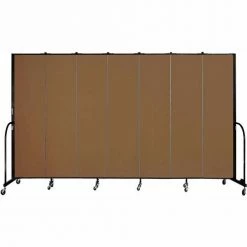 Screenflex 7 Panel Portable Room Divider, 7'4"H x 13'1"W, Fabric Color: Oatmeal