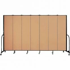Screenflex 7 Panel Portable Room Divider, 7'4"H x 13'1"W, Fabric Color: Wheat