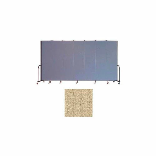 Screenflex 7 Panel Portable Room Divider, 7'4"H x 13'1"W, Vinyl Color: Sandalwood