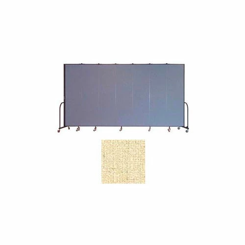 Screenflex 7 Panel Portable Room Divider, 7'4"H x 13'1"W, Vinyl Color: Hazelnut