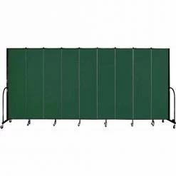 Screenflex 9 Panel Portable Room Divider, 7'4"H x 16'9"W, Fabric Color: Mallard