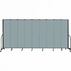 Screenflex 9 Panel Portable Room Divider, 7'4"H x 16'9"W, Fabric Color: Grey Stone