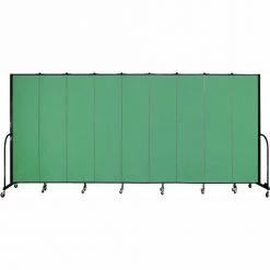 Screenflex 9 Panel Portable Room Divider, 7'4"H x 16'9"W, Fabric Color: Sea Green