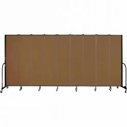Screenflex 9 Panel Portable Room Divider, 7'4"H x 16'9"W, Fabric Color: Oatmeal