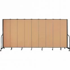 Screenflex 9 Panel Portable Room Divider, 7'4"H x 16'9"W, Fabric Color: Wheat