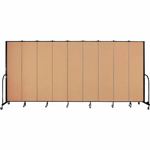 Screenflex 9 Panel Portable Room Divider, 7'4"H x 16'9"W, Fabric Color: Wheat