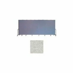 Screenflex 9 Panel Portable Room Divider, 7'4"H x 16'9"W, Vinyl Color: Granite