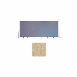 Screenflex 9 Panel Portable Room Divider, 7'4"H x 16'9"W, Vinyl Color: Sandalwood
