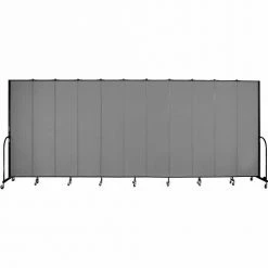 Screenflex 11 Panel Portable Room Divider, 8'H x 20'5"W, Fabric Color: Stone