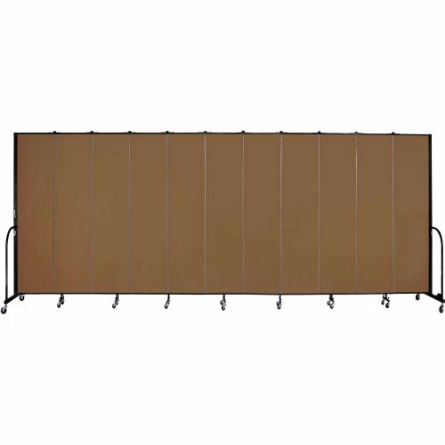 Screenflex 11 Panel Portable Room Divider, 8'H x 20'5"W, Fabric Color: Walnut