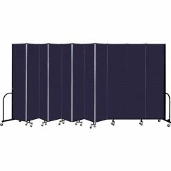 Screenflex 11 Panel Portable Room Divider, 8' H x 20'5" W, Fabric Color: Navy