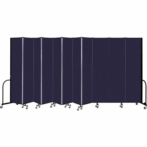Screenflex 11 Panel Portable Room Divider, 8' H x 20'5" W, Fabric Color: Navy