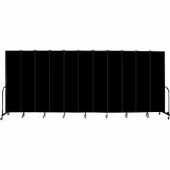 Screenflex 11 Panel Portable Room Divider, 8'H x 20'5"W, Fabric Color: Charcoal Black
