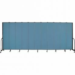 Screenflex 11 Panel Portable Room Divider, 8'H x 20'5"W, Fabric Color: Summer Blue