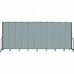 Screenflex 11 Panel Portable Room Divider, 8'H x 20'5"W, Fabric Color: Grey Stone