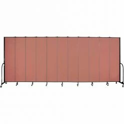 Screenflex 11 Panel Portable Room Divider, 8'H x 20'5"W, Fabric Color: Cranberry