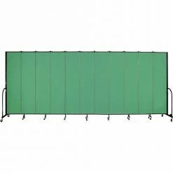 Screenflex 11 Panel Portable Room Divider, 8'H x 20'5"W, Fabric Color: Sea Green