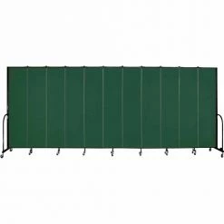Screenflex 11 Panel Portable Room Divider, 8'H x 20'5"W, Fabric Color: Green