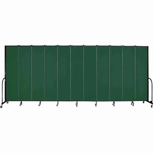 Screenflex 11 Panel Portable Room Divider, 8'H x 20'5"W, Fabric Color: Green