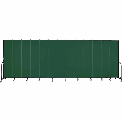 Screenflex 13 Panel Portable Room Divider, 8'H x 24'1"W, Fabric Color: Mallard