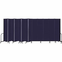 Screenflex 13 Panel Portable Room Divider, 8' H x 24'1" W, Fabric Color: Navy