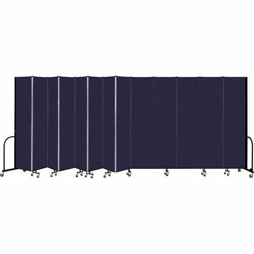 Screenflex 13 Panel Portable Room Divider, 8' H x 24'1" W, Fabric Color: Navy