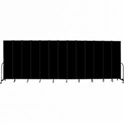 Screenflex 13 Panel Portable Room Divider, 8'H x 24'1"W, Fabric Color: Charcoal Black