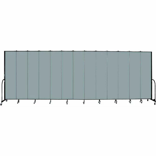 Screenflex 13 Panel Portable Room Divider, 8'H x 24'1"W, Fabric Color: Grey Stone