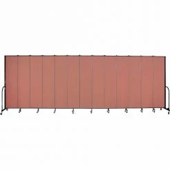 Screenflex 13 Panel Portable Room Divider, 8'H x 24'1"W, Fabric Color: Cranberry