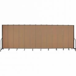 Screenflex 13 Panel Portable Room Divider, 8'H x 24'1"W, Fabric Color: Beech