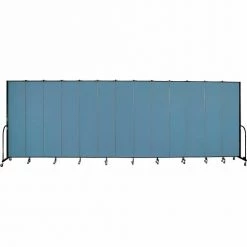 Screenflex 13 Panel Portable Room Divider, 8'H x 24'1"W, Fabric Color: Blue