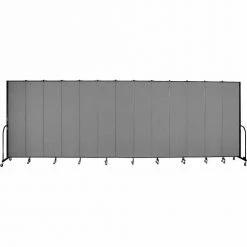 Screenflex 13 Panel Portable Room Divider, 8'H x 24'1"W, Fabric Color: Grey