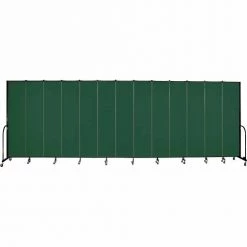 Screenflex 13 Panel Portable Room Divider, 8'H x 24'1"W, Fabric Color: Green