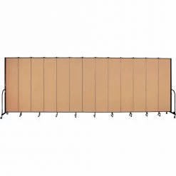 Screenflex 13 Panel Portable Room Divider, 8'H x 24'1"W, Fabric Color: Wheat